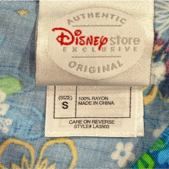 Authentic Disney Store Hawaiian Maxi Dress Mickey Minnie Mouse Blue Size Small - Picture 4 of 12